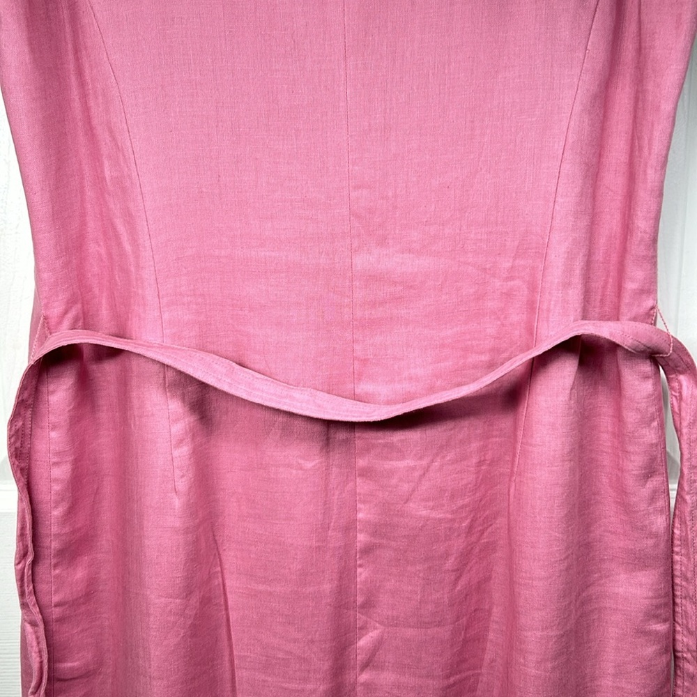 Casual Corner Size 10 Sleeveless Button Down Linen Dress - Picture 5 of 9